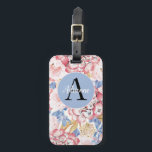 Dusty Blue Pink Hydrangea  Luggage Tag<br><div class="desc">Watercolor bouquet with hydrangeas in soft pastel pink and dusty blue tones. Customisable with your monogram and name.</div>