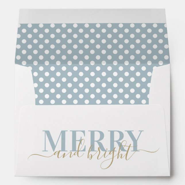 Dusty blue polka dot pattern Christmas Envelope (Back (Bottom))