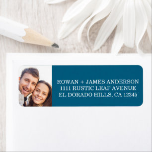 Dusty Blue Pressed Flowers Boho Wedding Label