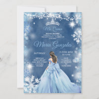 Dusty Blue Princess White Winter Mis Quince