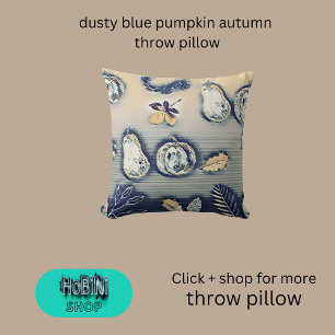 dusty blue pumpkin autumn cushion