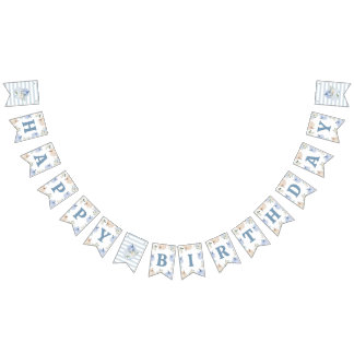 Dusty Blue Pumpkin Birthday Banner Sign
