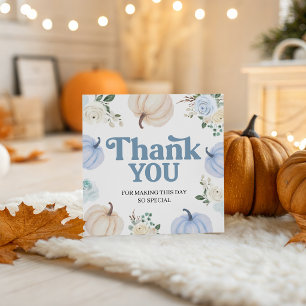 Dusty Blue Pumpkin Favour Thank You Tag