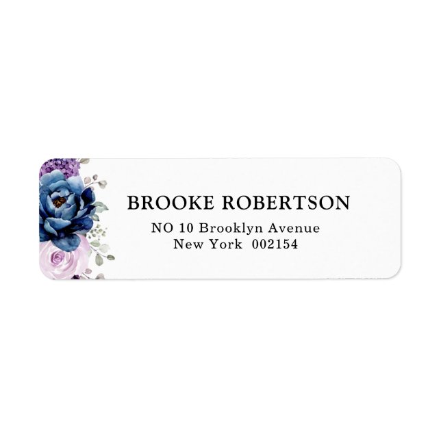 Dusty Blue Purple Navy Lilac Blooms Wedding (Front)