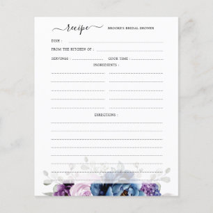 Dusty Blue Purple Navy Lilac Bridal Shower Recipe