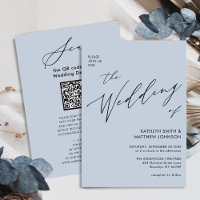 Dusty Blue QR Code All In One Elegant Wedding