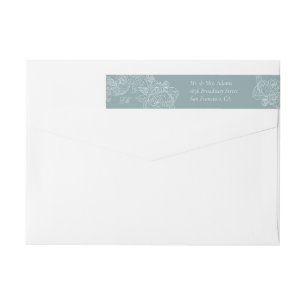 Dusty Blue Regency Wedding Pre-Addressed Return Wrap Around Label