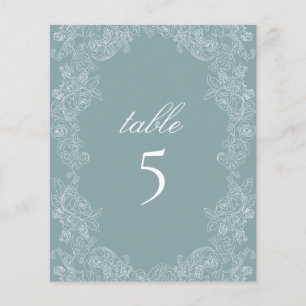 Dusty Blue Regency Wedding Table Number