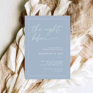 Dusty Blue Rehearsal Dinner Invitation
