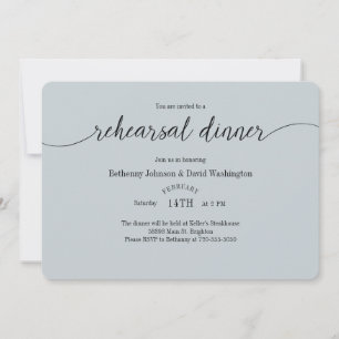 Dusty Blue Rehearsal Dinner Invitation