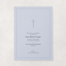 Dusty Blue Religious Minimal Cross Baptism