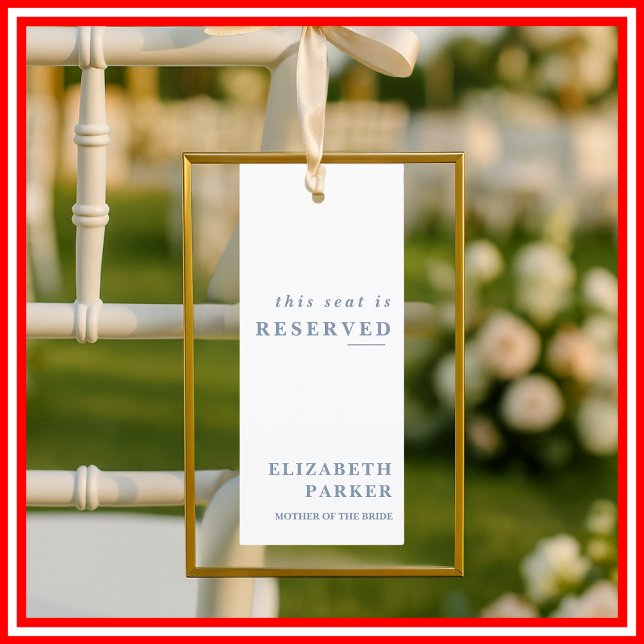Dusty Blue Reserved Seating Wedding Tag Invitation (Creator Uploaded)