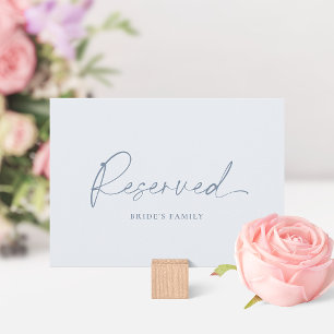 Dusty Blue Reserved Wedding Table Card