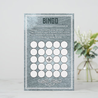 Dusty Blue Retro Art Deco Style Baby Shower Bingo