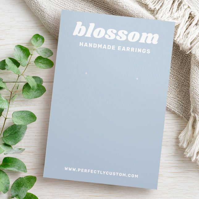 Dusty blue retro font logo earring display card (Dusty blue retro font logo earring display card)