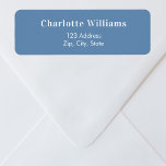 Dusty blue return address<br><div class="desc">A dusty blue coloured background. Personalise and add your name,  return address.  White text.</div>