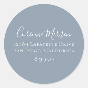 Dusty Blue Return Address Sticker