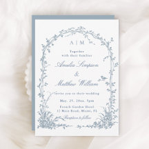 Dusty Blue Romantic Botanical Arch Garden Wedding