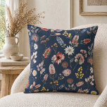 Dusty Blue Romantic Moody Watercolor Wildflowers Cushion<br><div class="desc">The Dusty Blue Romantic Moody Watercolor Wildflowers collection draws inspiration from Australian wildflowers,  reimagined in deep,  atmospheric tones. Soft blush,  pink,  and white blooms unfold against a soft dusty blue background,  creating refined elegance,  gentle contrast,  and a quietly romantic,  sophisticated mood for any room in your home.</div>