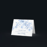 Dusty Blue Rose Floral 18th Birthday Thank You Card<br><div class="desc">A beautiful and elegant thank you card designed especially for a 18th birthday party. It features a large floral spray of dusty blue roses nestled in blue leaves. Two lines are provided for a customised thank you and the birthday woman's name.</div>