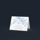 Dusty Blue Rose Floral 18th Birthday Thank You Card<br><div class="desc">A beautiful and elegant thank you card designed especially for a 18th birthday party. It features a large floral spray of dusty blue roses nestled in blue leaves. Two lines are provided for a customised thank you and the birthday woman's name.</div>