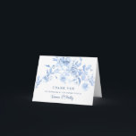 Dusty Blue Rose Floral 70th Birthday Thank You Card<br><div class="desc">A beautiful and elegant thank you card designed especially for a 70th birthday party. It features a large floral spray of dusty blue roses nestled in blue leaves. Two lines are provided for a customised thank you and the birthday woman's name.</div>