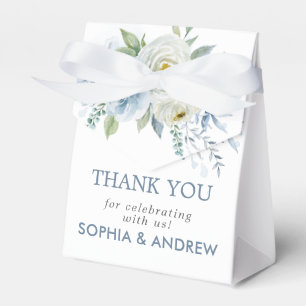 Dusty Blue Rose Floral Wedding Favour Box