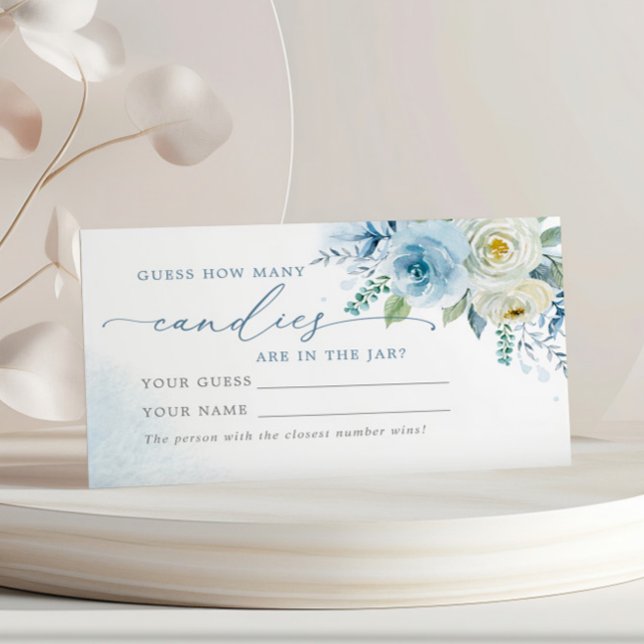 Dusty Blue Rose How Many Candies Shower Game card (Creator Uploaded)