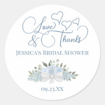 Dusty Blue Roses Love & Thanks Bridal Shower