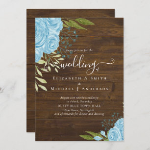 Dusty Blue Roses Rustic Wood Wedding Budget