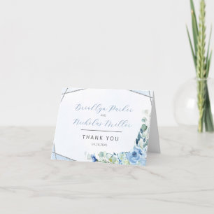 Dusty Blue Roses  Thank You Card