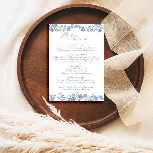Dusty Blue Roses Wedding Details Enclosure Card