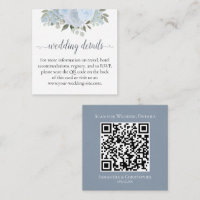 Dusty Blue Roses Wedding Details Website QR Code