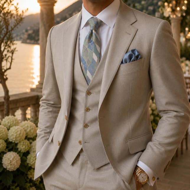 Dusty Blue & Sage Green Art Deco Tie (Creator Uploaded)
