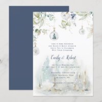 Dusty Blue Sage Green Floral Snow Globes Wedding