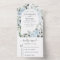 Dusty Blue - Sage Green Floral Wedding RSVP All In
