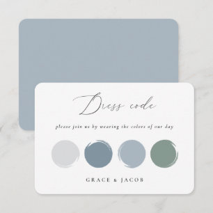 Dusty Blue & Sage Green Wedding Colour Palette Car RSVP Card