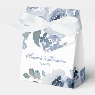 Dusty Blue Sage Watercolor Peony Wedding Favour Box