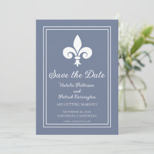 Dusty Blue Save the Date Invite
