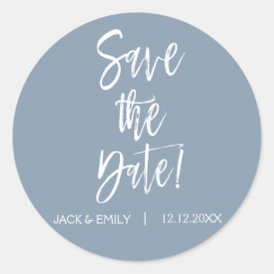 Dusty Blue Save the Date Sticker