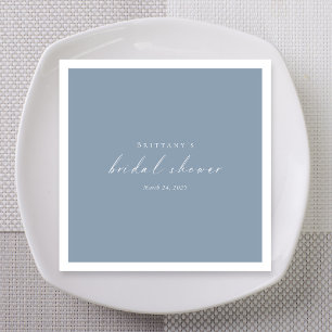 Dusty Blue Script Bridal Shower Napkin
