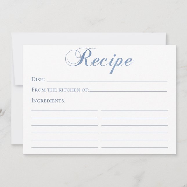 Dusty Blue Script Recipe Card (Front)