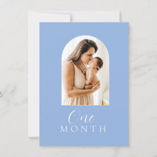 Dusty Blue Script Text Boy Monthly Milestone Card