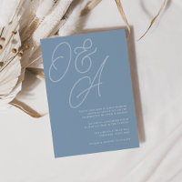 Dusty Blue | Script Watermark Monogram Wedding