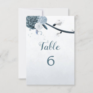 dusty blue shades flowers botanical invitation