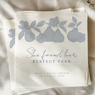 Dusty Blue She Found Her Perfect Pear Bridal Showe Napkin