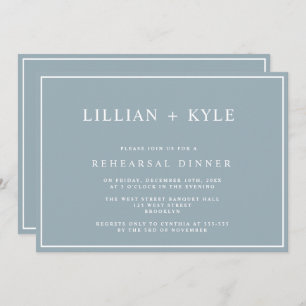 Dusty Blue Simple Chic Rehearsal Dinner Invitation