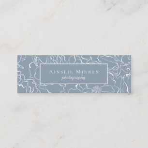 Dusty Blue Simply Floral Mini Business Card