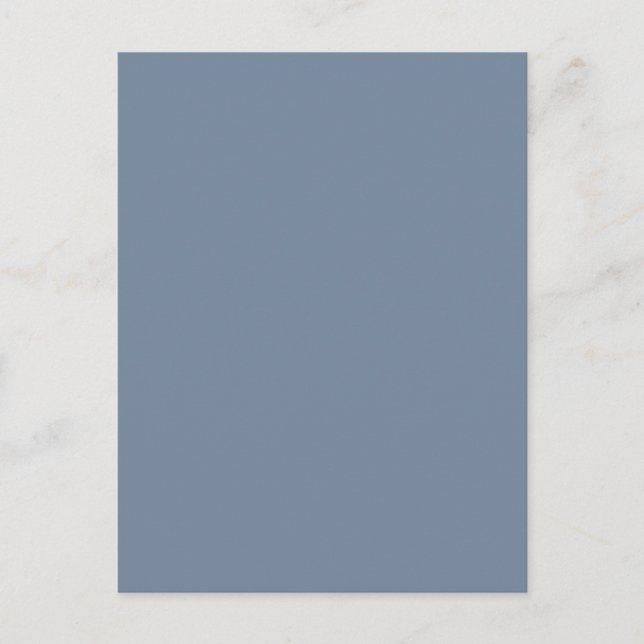 Dusty Blue Slate Grey Grey Solid Colour Background Postcard (Front)