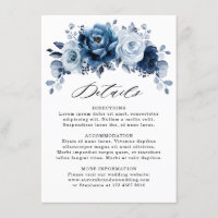 Dusty Blue Slate Navy Floral Wedding Details